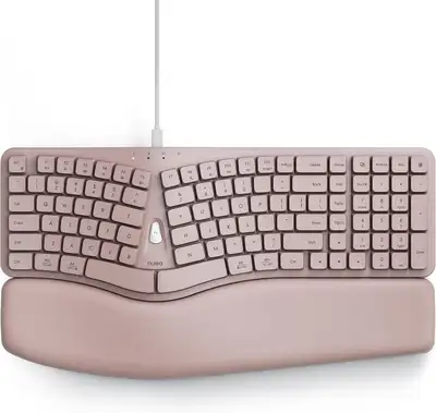 NEW Wired Ergonomic Keyboard - Pink, View more