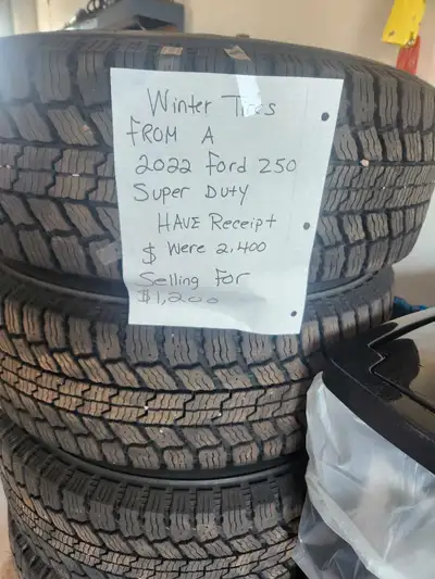 Winter tires and rims off a 2022 ford F250 Super Duty. Like new selling for half price Reason for se...