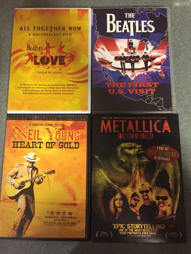 Music dvds EUC Beatles first US Visit Love Metallica Neil Young in CDs, DVDs & Blu-ray in Calgary