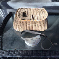 Vintage Wicker Fishing Basket $65