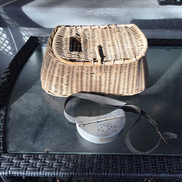 Vintage Wicker Fishing Basket $65 in Fishing, Camping & Outdoors in Trenton