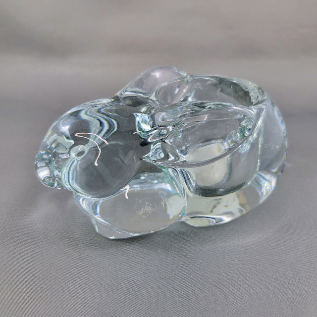 Candle Holder Indiana Glass Rabbit Bunny Clear Tealight Votive G in Home Décor & Accents in Strathcona County - Image 2