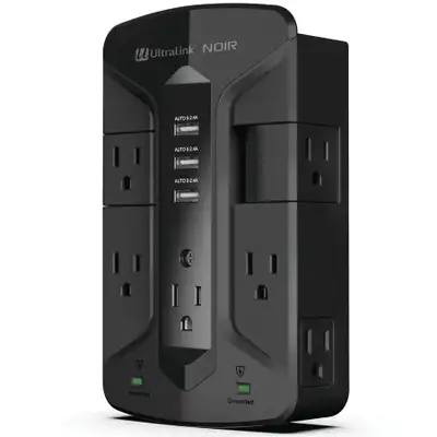 UltraPower Noir Premium 7 Outlet+3 USB Surge Suppressor ULN700XR, View more
