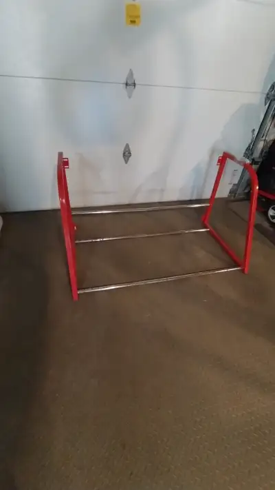 Hello, We are selling our brand new Garage Tire Storage Rack $40 Lag screws included - Never bolted...