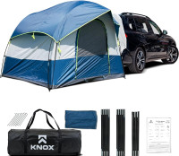 SUV Camping Tent, Up to 8 ppl, Rainfly + Storage Bag - Gray/Blue