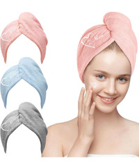 New 3 Pack Microfiber Hair Towel Wrap for Mother's Day Super Abs