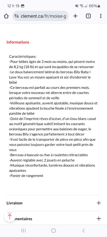 Moïse pour bébé in Cribs in Gatineau - Image 2