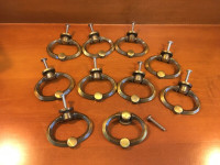 10 Vintage Circle Hoops Bronze Metal Drawer Pulls Bronze