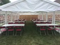 PARTY TENT, TABLE, CHAIRS FOR RENTAL