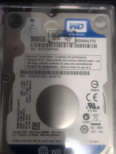 WD 500GB Hard Drive, View more