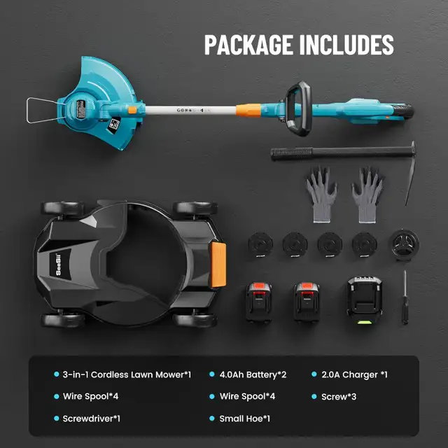 SEESII String Trimmer Battery Powered Lawn Mower in Lawnmowers & Leaf Blowers in City of Montréal - Image 9