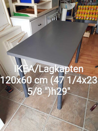 DESK/LAGKAPTEN 120x60 cm (47 1/4x23 5/8 ") dark grey/ black base