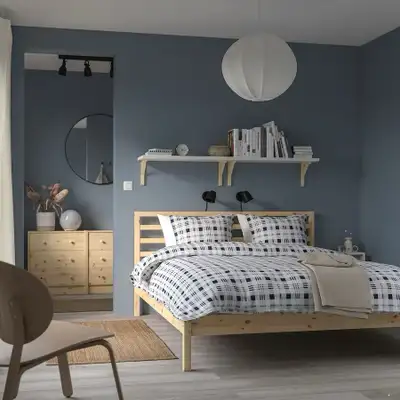 Ikea Double Wood Bedframe (No Mattress)/ *Free Delivery, View more