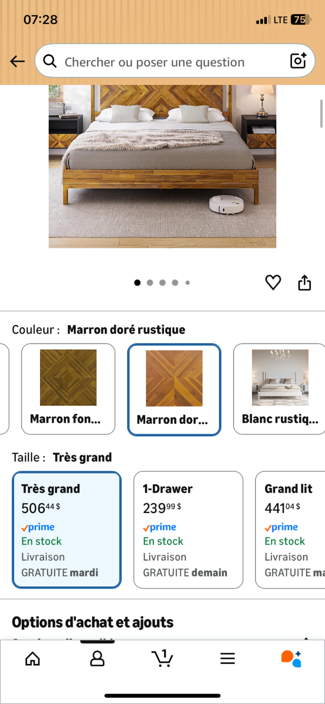 Lit King en bois Vivian Cadre de lit Deluxe de 35,6 cm in Beds & Mattresses in Longueuil / South Shore - Image 12