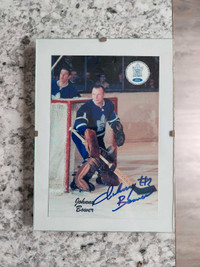 4x6 Signed Johnny Bower Picture