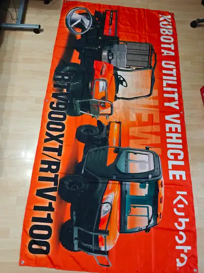 Professional grade banner from a dealership. Vivid color. There's few dirt/oily spots, plz see the l...