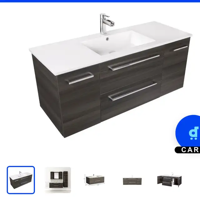 Cutler Silhouette 48” Wall Hung Bathroom Vanity NEW in Box63760518690561121