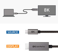 Cable Matters 48Gbps USB C to HDMI Adapter Supporting 4K 5.9Ft