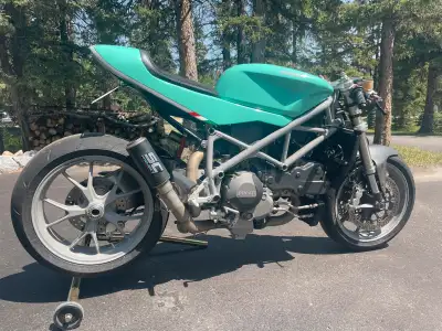 2008 ducati 848 cafe racer. Custom build. One of a kind one piece formed steel rear tail bodywork. B...