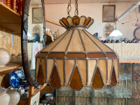 Lampe luminaire style Tiffany vitrail de plomb vintage