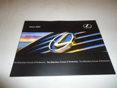 2003 Lexus Full Line Sales Brochure. New. 27 Pages. See Pictures. Features LS430, SC430, GS430, GS30...