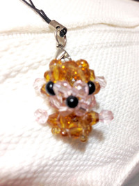 Handmade swarovski crystal beaded monkey charm