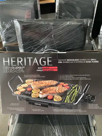 Heritage The Rock Indoor Non-Stick Electric Smokeless BBQ Grill