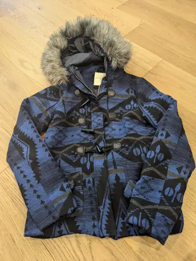 Pick up at Midland and Kingston Rd Sound &Matter native print jacket with detachable faux fur trim o...