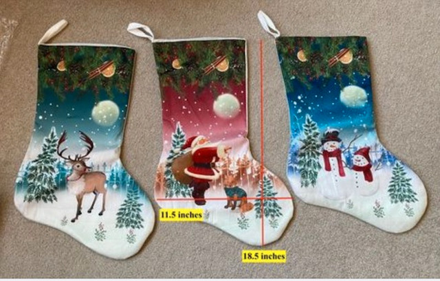Brand New 3 Pcs Christmas Decoration Stockings in Holiday, Event & Seasonal in Kitchener / Waterloo