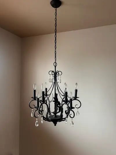 Black Chandelier / Luminaire noire métal , View more