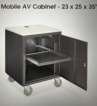 ULINE Mobile AV Cabinet 23 x 25 x 35”, View more