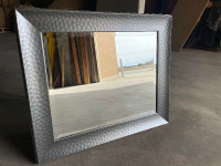 Mirror with Grey Textured Frame