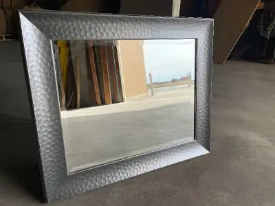 Mirror with Grey Textured Frame, View more
