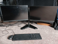 Two Lenovo monitors for sale with keyboard and mouse