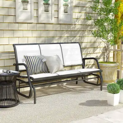 Outsunny 3-Seat Outdoor Glider Chair, Patio Rocking Chair, Steel, View more