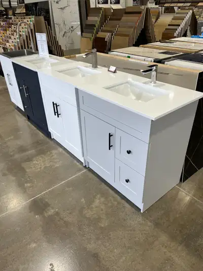 HDF BATHROOM VANITIES - IN STOCK - 2-3 BUSINESS DAY ETA DIFFERENT STYLES/COLOURS AVAILABLE. SIZES AV...