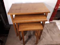 Set of 3-Nesting Tables- Rubberwood Mission Style- Vietnam Made