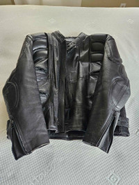 Leather motorcycle jacket XL
