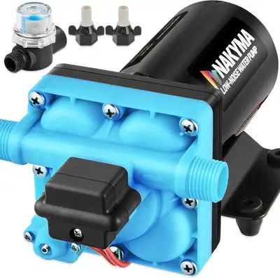 Nakyma Water Pump - 12V 6 GPM High Flow 15-70 PSI Adjustable, View more