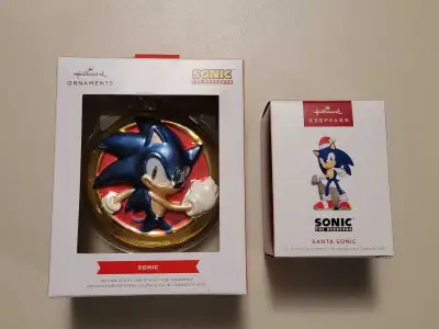 Hallmark Sonic The Hedgehog Christmas Ornaments NEW Sonic Blown Glass Christmas Tree Ornament. Santa...