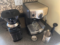Breville espresso machine and cuisinart burr grinder