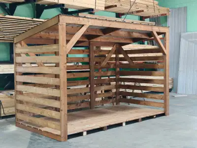 6'x12' Slatted Wood shed Manufactured Today., View more