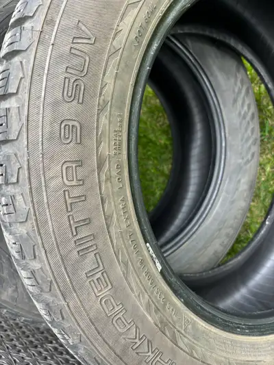 Set of 4 Hakkapeliitta SUV 235/60R18 studded winter tires for sale. They have 80+% of tread left. Th...