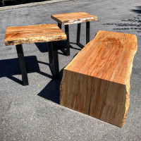 Feature Spalted Maple Coffee Table Set