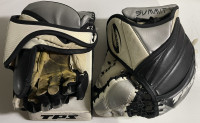 Hockey goalie gloves and blockers. TPS, Vaughn. Good condition.
