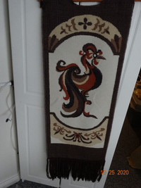 Handmade woven  hanging ,from Portugal, brown tones,42 "long