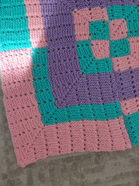 GORGEOUS NEW HAND-KNIT BABY BLANKET for sale!