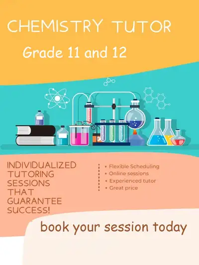 Expert Chemistry Tutor – High School & University Levels Struggling with chemistry? Need help to mas...