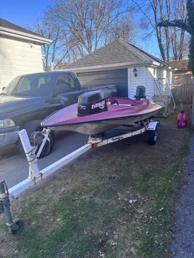 No motor has rack and pinion steering a few gauges omc harness and and 3” jack plate trailer and boa...