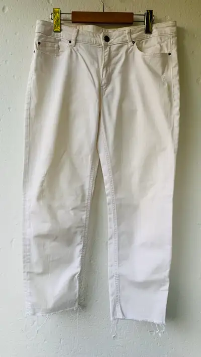 HUGO BOSS White Mid Rise Easy Fit Jeans, View more
